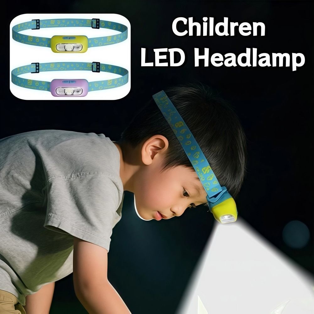 TU3Y Có thể sạc lại Đèn pha LED cho trẻ em Cảm biến Ánh sáng mạnh Đèn pin đeo đầu Di động Đeo đầu Đèn pha Trẻ em chạy, đọc, đạp xe