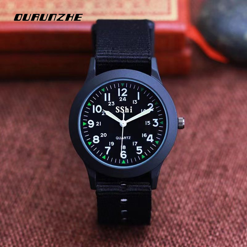 OURUNZHE Simple and Stylish Analog Watch with Canvas Strap for Men ราคา 126 บาท*ส่งฟรี