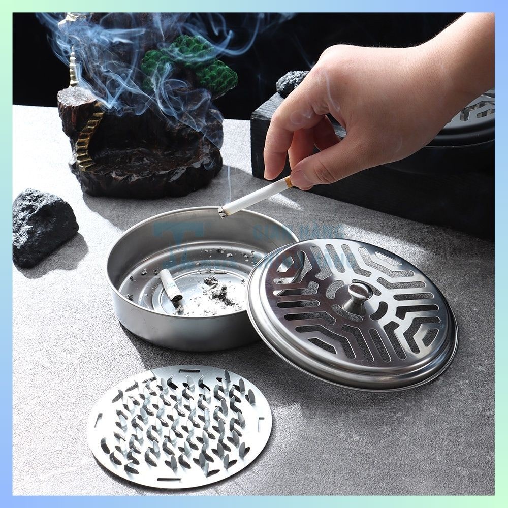 Hộp đựng nhang muỗi bằng thép, khay đựng nhang muỗi có nắp đậy an toàn