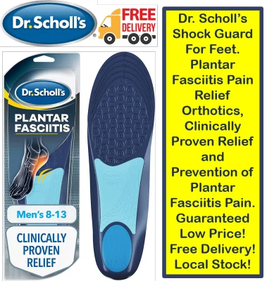 [ Package design might vary ] Dr. Scholl’s Men Plantar Fasciitis Pain Relief Orthotics, Clinically Proven Relief and Prevention of Plantar Fasciitis Pain. Shock Guard for Feet - for Men's 8-13. Guaranteed Low Price! Free Delivery! Local Stock!