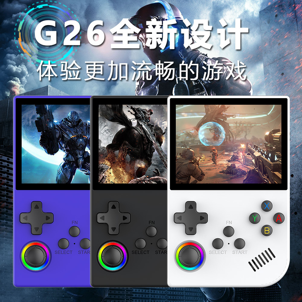 G26 Open Source Handheld Game Console IPS HD Retro Game Console PSP New Nostalgic Dual Joystick Arcade Machine ราคา  1,288 บาท*ส่งฟรี