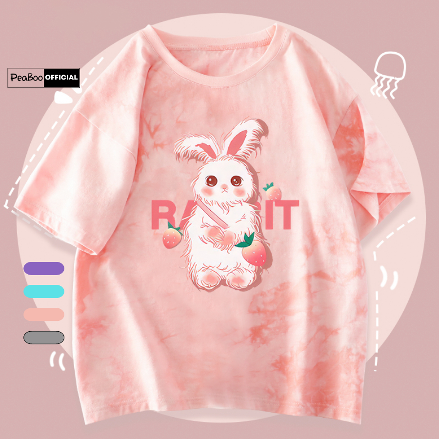  Áo Thun Loang Áo Loang Unisex By PEABOO Mã TL BST Thỏ Chất Cotton Form Rộng Cho Nam Nữ 