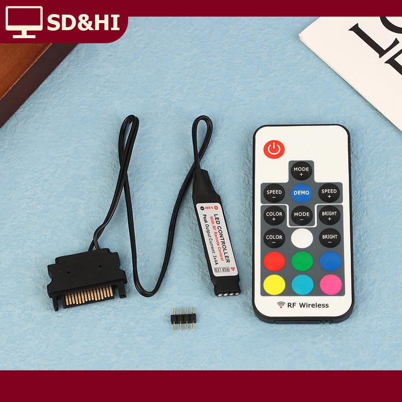 SD&HI SATA Molex RGB điều khiển 5V 3pin 12V 4pin cho Máy tính CPU trường hợp mát Fan đối với ws2812b sk6812 RGB LED dải ánh sáng Giá 128,798 Đồng*Miễn phí vận chuyển
