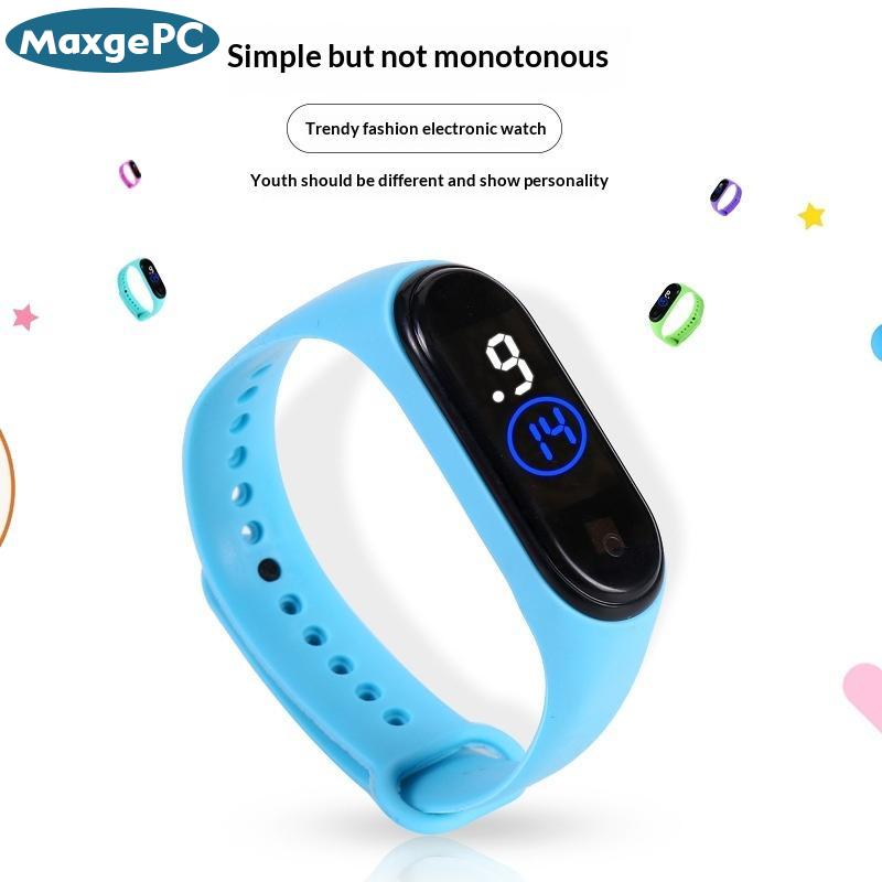 MaxgePC Sport นาฬิกาสายรัดข้อมืออิเล็กทรอนิกส์ LED แฟชั่นแนวสปอร์ตกันน้ำพร้อมจอสัมผัสสำหรับกิจกรรมกลางแจ้งนันทนาการ ราคา 20 บาท*ส่งฟรี