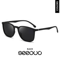 Seeouo Kacamata Hitam Sunglasses Polarized Lens Anti UV- Anti Silau Model Kotak Stylish Elegan Fashionable Bahan TR90 Ringan Pria Wanita 3218