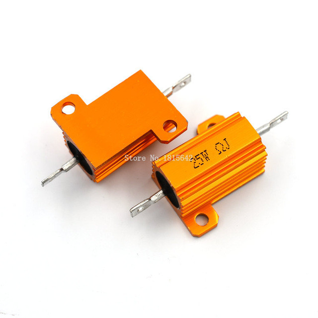 yingke Rx24 25w Aluminum Power Metal Shell Case Wirewound Resistor 0.01 ~ 30k 0.05 0.1 0.5 1 2 3 5 6 8 10 20 100 150 200 1k Ohm