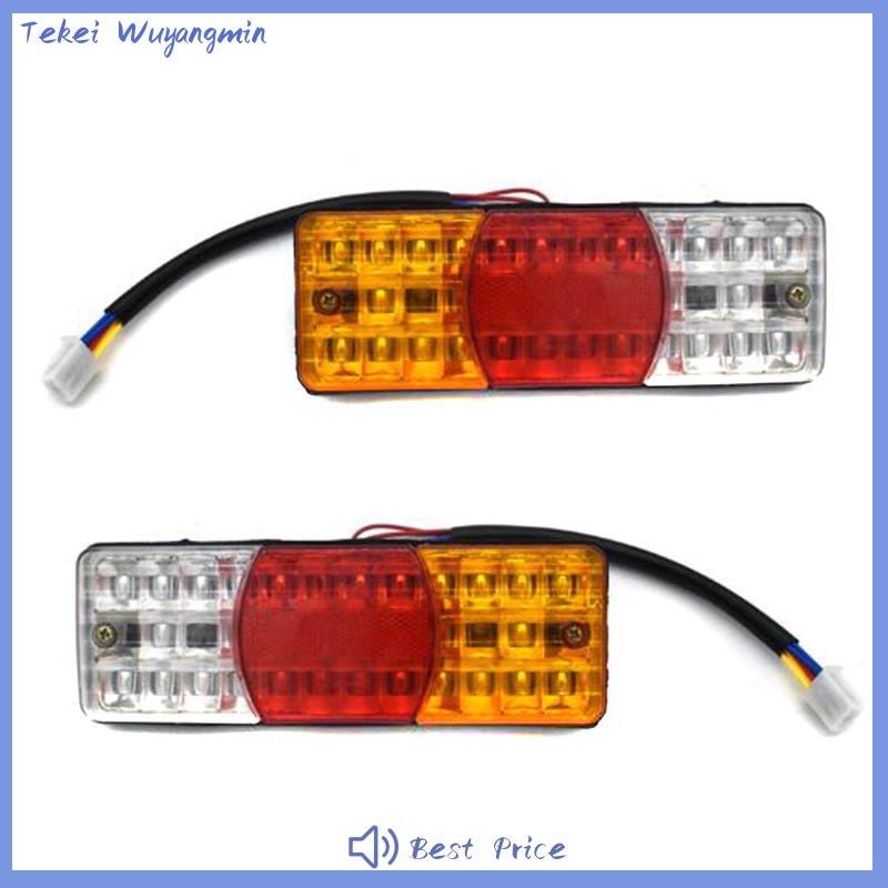 Tekei 3 Màu Sắc LED Không Thấm Nước Đuôi Ánh Sáng Xếp Phanh Dừng Xe Máy Lần Lượt Tín Hiệu 12V