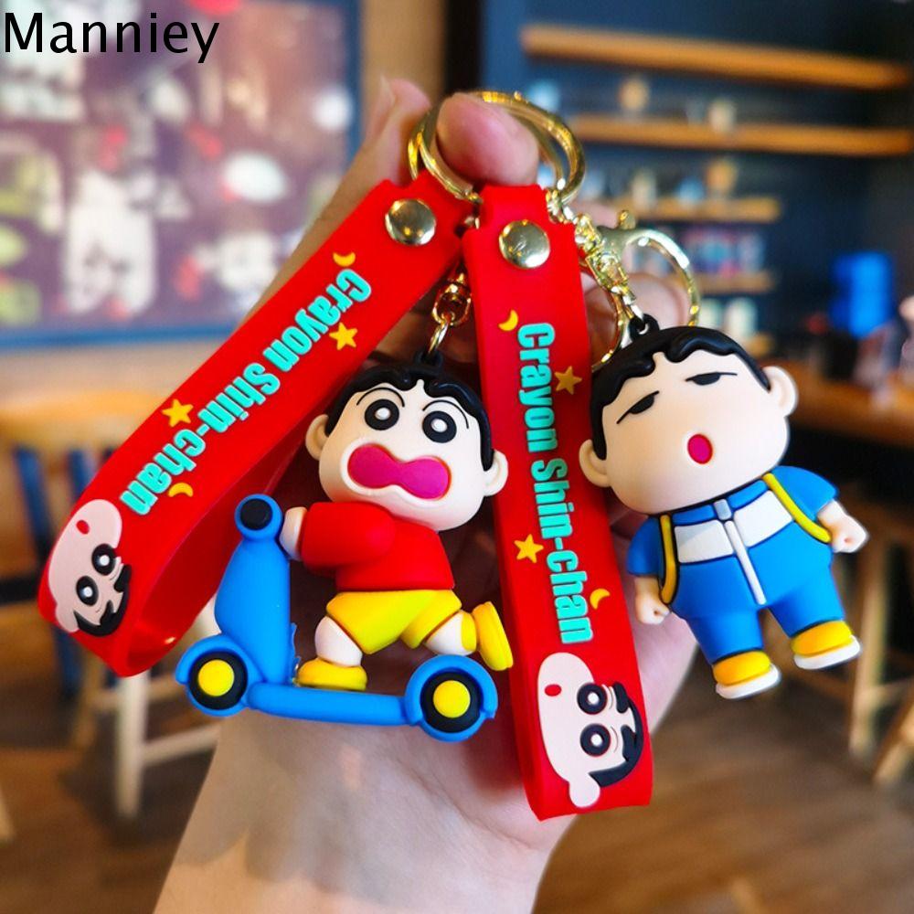 MANNIEY PVC Móc Chìa Khóa Shin chan bút chì màu Phong cách Hàn Quốc Mô hình anime đeo ba lô Mini Hoạt hình Móc chìa khóa Anime Đồ trang trí móc chìa khóa