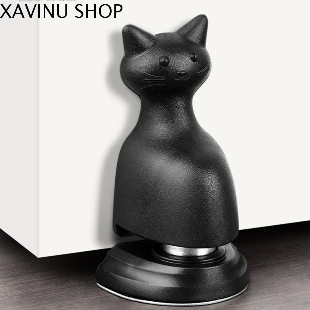 XAVINU Không đục lỗ Chặn cửa từ tính Với nhãn dán dính Từ tính mạnh Cản chặn cửa chống gió Sáng Tạo Tái sử dụng Hút cửa hình mèo Hộ gia đình