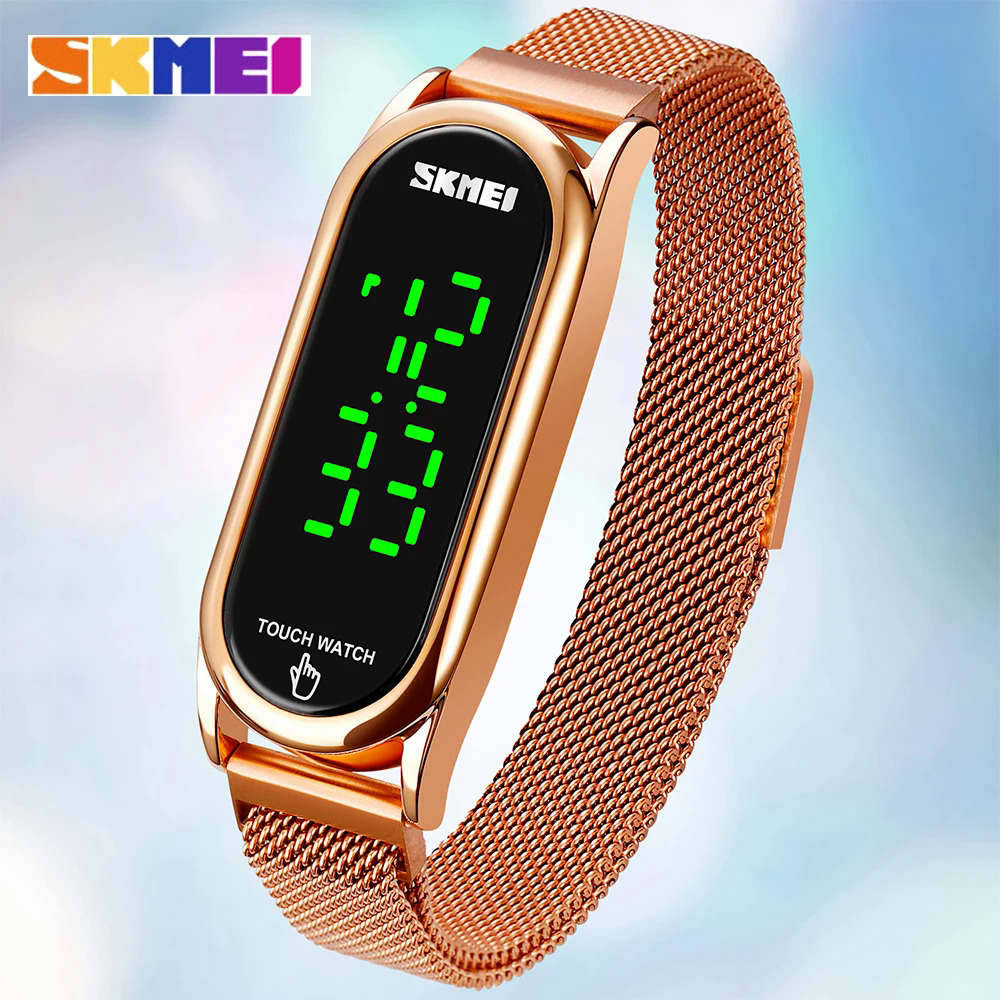 SKMEI 1697 Touch Screen Watch Women Luxury Elegant Buckle Bracelet Watches Fashion Waterproof Display Women's Digit Wristwatch