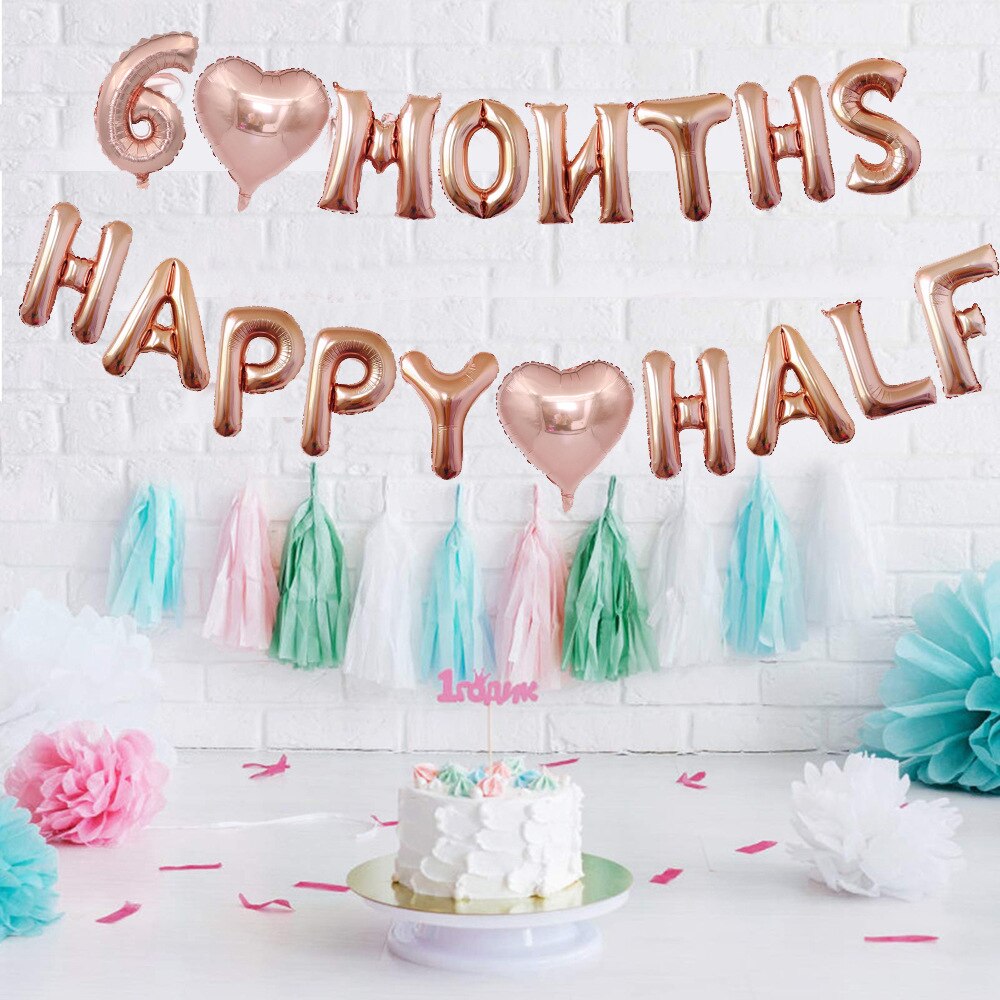 Half Birthday Decorations For Baby Girl Combo - 36Pcs Items Set For 6  Months Birthday Decorations For Girl - 1/2 Birthday Decorations For Girls -  Half Bday Banner, Balloons, Cake Toppers -