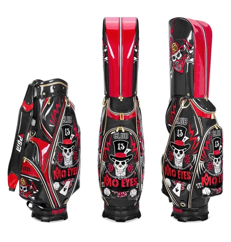 PGM MOO EYES Luxury Men's Golf Bag Standard Backpack Can 13pcs Clubs Waterproof Crystal Leather 3D Embroidered QB112 · v18