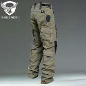 EAGLADE Men's Green Tactical Cargo Pants with Waterproof Pockets