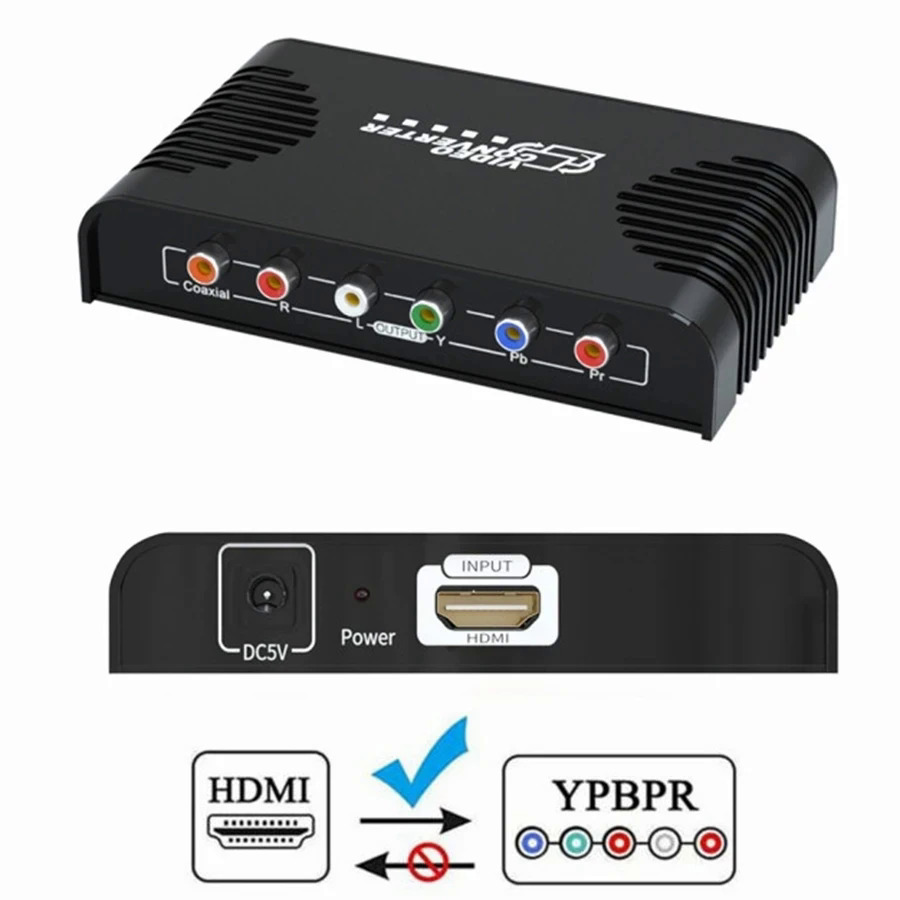 HDMI Để Ypbpr Thành Phần Video Chuyển Đổi 1080P HDMI Để Thành Phần Video RGB Chuyển Đổi Với Kỹ Thuật Số Đồng Trục Âm Thanh Cho PS4 Apple TV