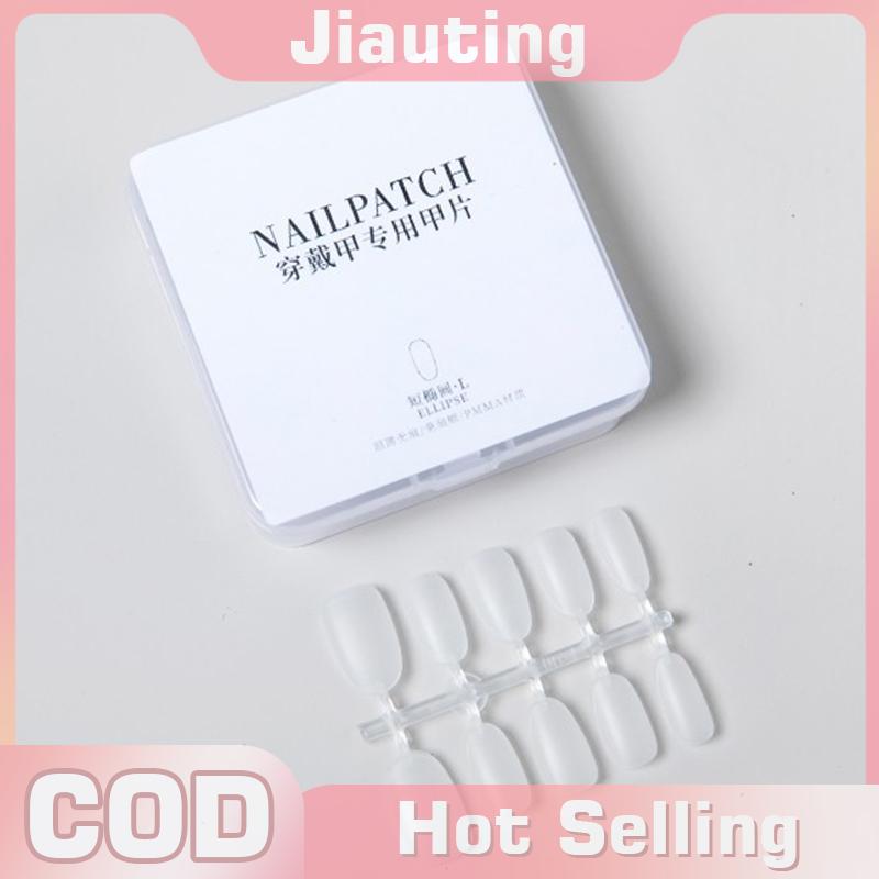 Jiauting 100 cái hộp Đầy Đủ Matte Nail Mẹo Bảo Hiểm Đầy Đủ Báo Chí Trên Móng Tay XS S M L Móng Tay Giả Cho Phẳng Nhỏ Móng Tay Giường Mở Rộng