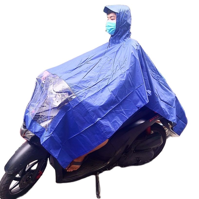 Áo mưa xe máy có nón mặt trước áo mưa có bóng kính trong suốt tiện dụng