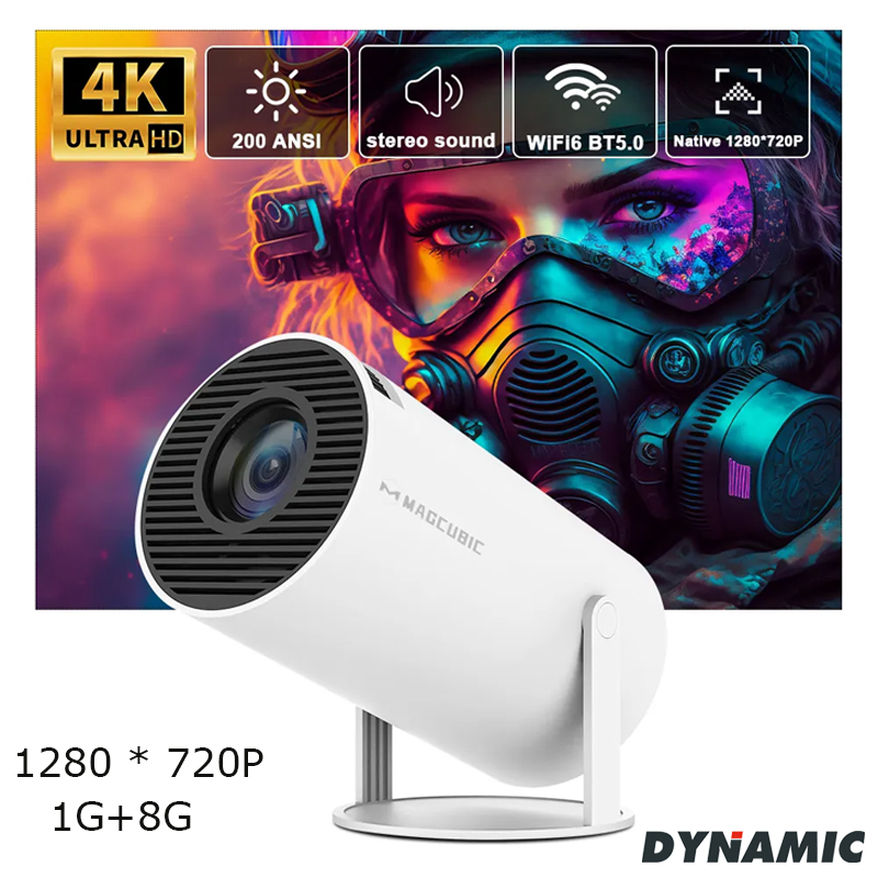 máy chiếu mini giá rẻ/Máy chiếu mini độ phân giải Full HD âm thanh chân thực android 11.0 dùng xem phim giải trí gia đình HY300 máy chiếu Tự động lấy nét WiFi băng tần kép 1G+8G 1280 * 720P