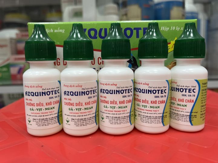 Chướng diều, khô chân AZQUINOTEC 10ml/chai dùng cho gà vịt ngan cút uống trực tiếp hoặc hòa nước uống