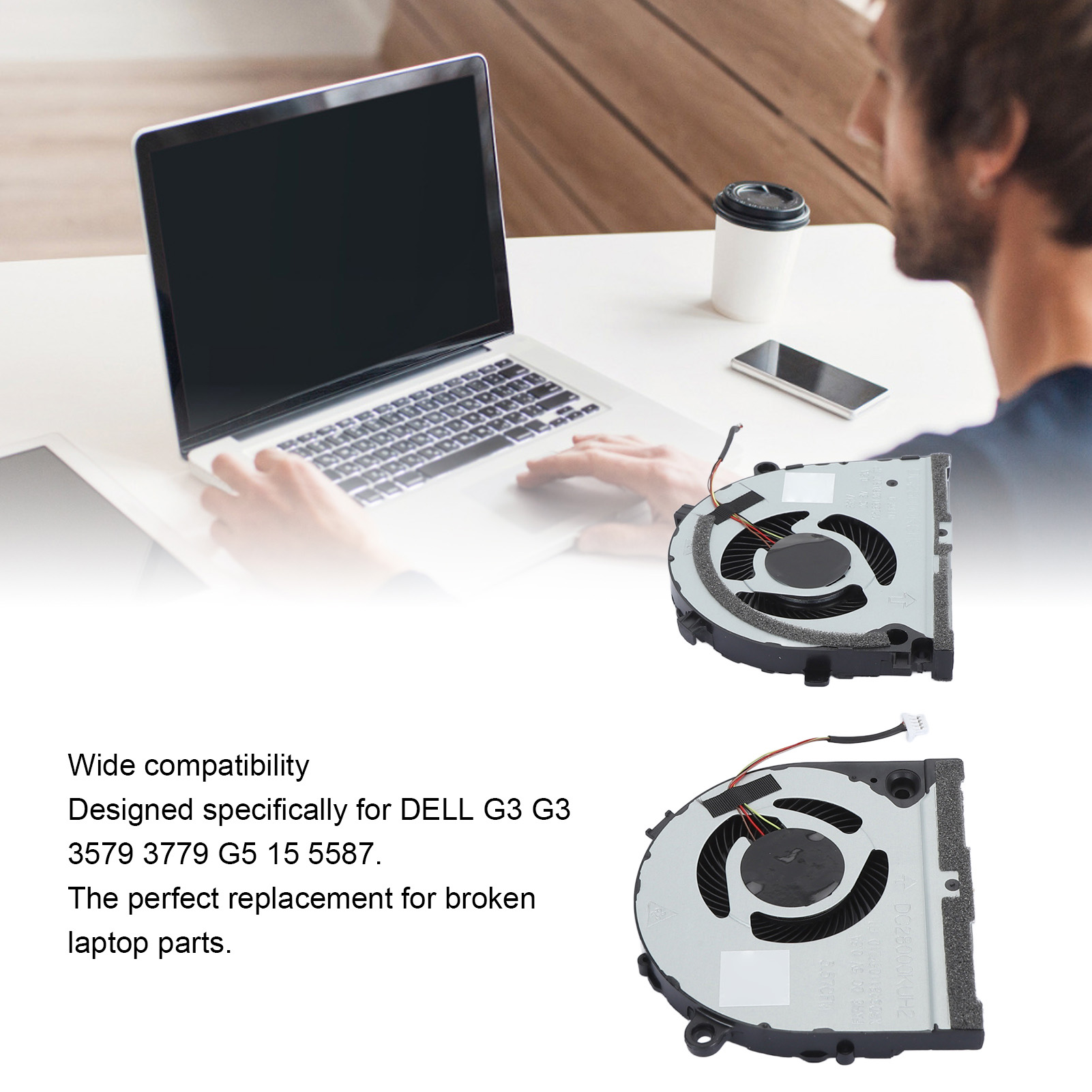 Garosa Quạt Làm Mát 2 Chiếc Laptop CPU GPU Quạt Làm Mát Phụ Kiện Laptop Im Lặng 4 Pin Laptop Quạt Làm Mát Thay Thế Cho G3 3579 G3 3779 G5 5587 Giá 183,000 Đồng*Miễn phí vận chuyển