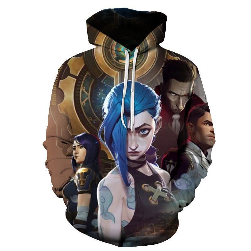 Áo Hoodie hóa trang Arcane trò chơi LOL Áo khoác dài tay in 3D Jinx Áo Nỉ Có Mũ vi Caitlyn fruitcake