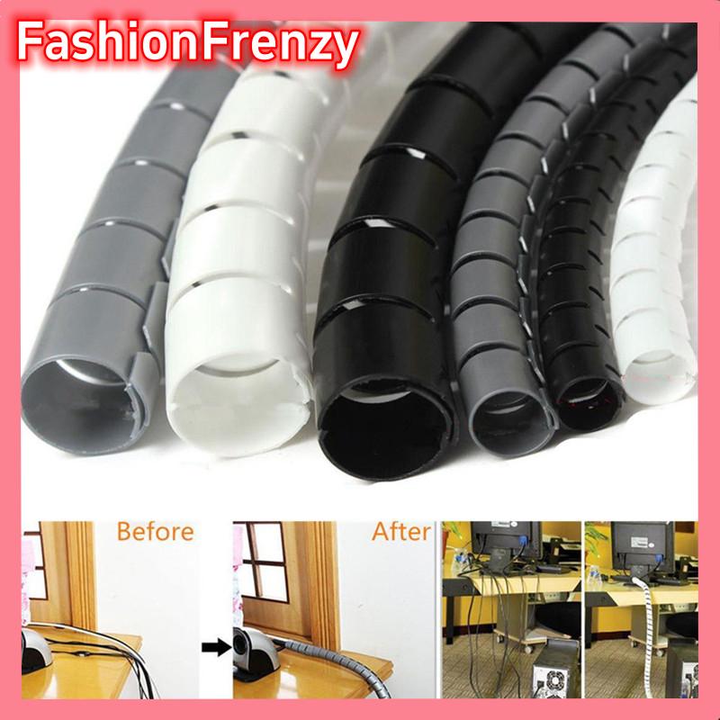 FashionFrenzyY 1M 8mm dây xoắn ốc quấn sleeving ban nhạc ống bảo vệ cáp Quản lý dòng