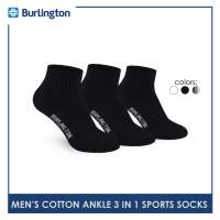 Burlington Mens Cotton Thick Sports Ankle Socks 3 pairs in a pack 0222
