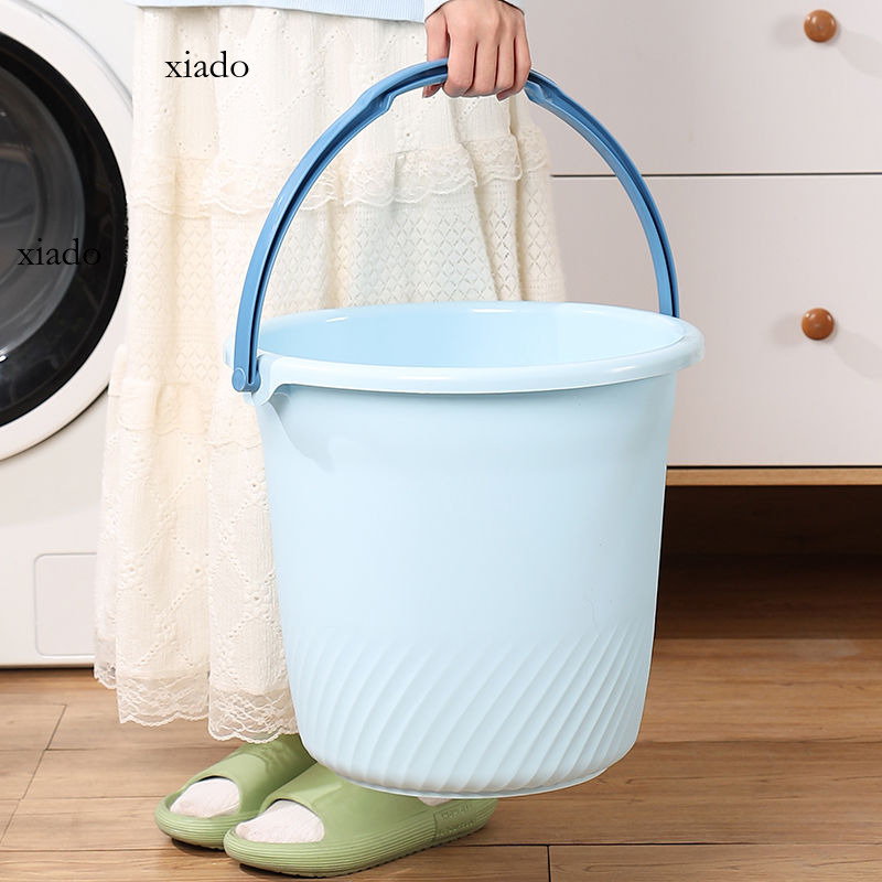 Xô cho sử dụng trong gia đình, cầm tay nhựa dày tắm ký túc xá sinh viên giặt xô chậu rửa mặt, Bộ xô 