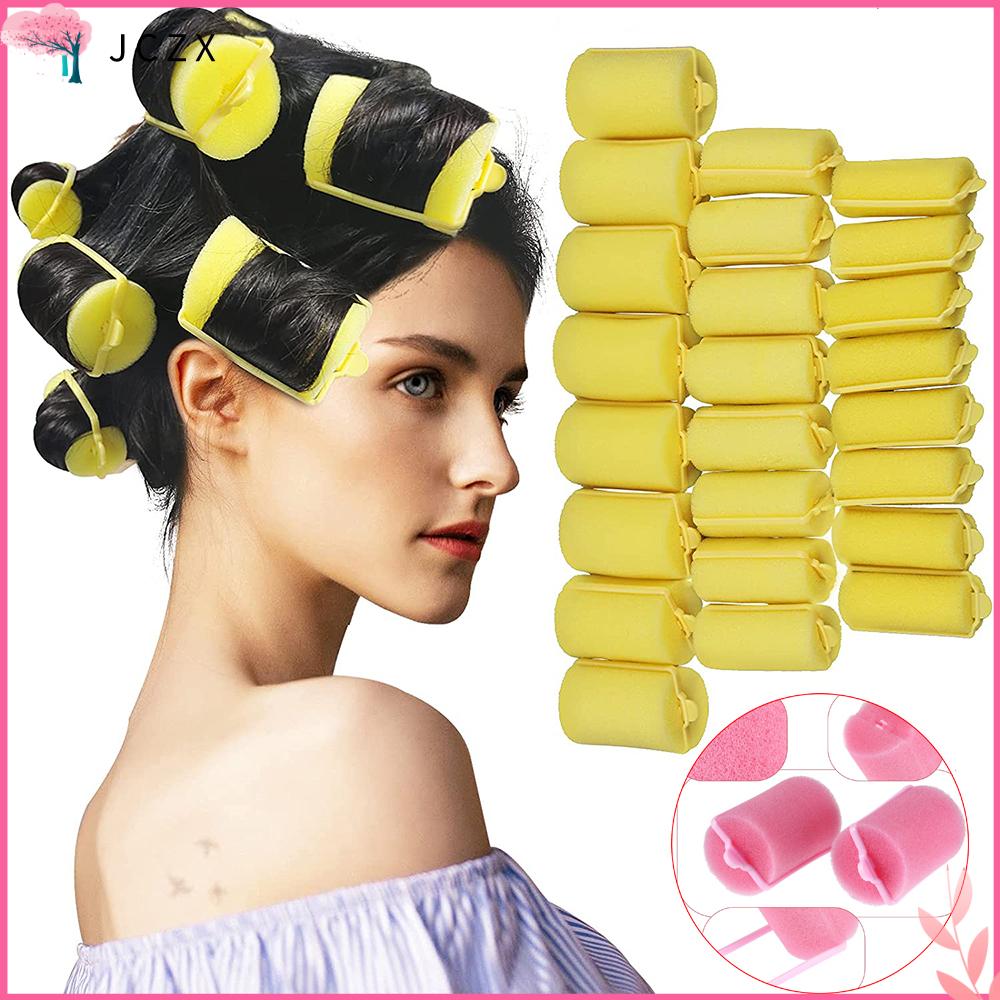 JCZX Phụ nữ Hồng / vàng Quăn Máy uốn tóc bằng bọt biển Dụng cụ tạo kiểu tóc Con lăn bọt Làm tóc