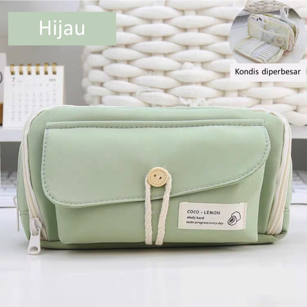 TEMPAT PENSIL KOREA MULTI SEKAT UKURAN BESAR