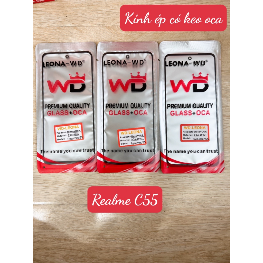Kính ép có keo oca oppo realme c55