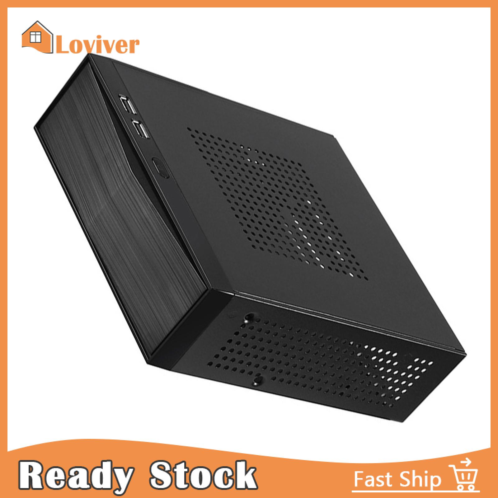 Loviver mini itx trường hợp kim loại chuyên nghiệp 2.0 usb máy tính nhỏ gọn trường hợp cho văn phòng