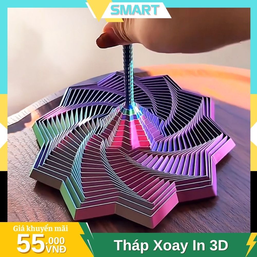 Đồ Chơi Tháp Xoay Cảm Giác Thị Giác 3D - Tinh Tế, Màu Sắc Lung Linh, Thú Vị Cho Mọi Lứa Tuổi - DC18