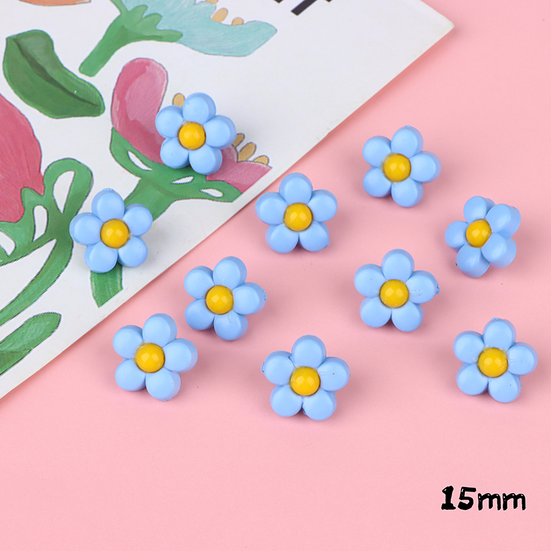 PICOK 10pcs 18 15mm trẻ em của áo đầy màu sắc hoa Shank nút cho trẻ em quần áo dễ thương Áo sơ mi áo len trang trí trang trí may phụ kiện