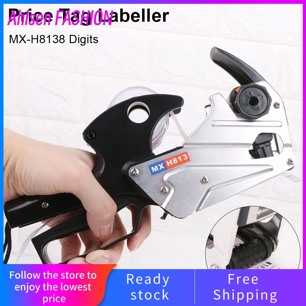 AHLSEN FASHION 1Pcs MX-H813 Máy dán nhãn giá Đường A 8 chữ số Công cụ hiển thị thẻ giá Bền bỉ Giấy n
