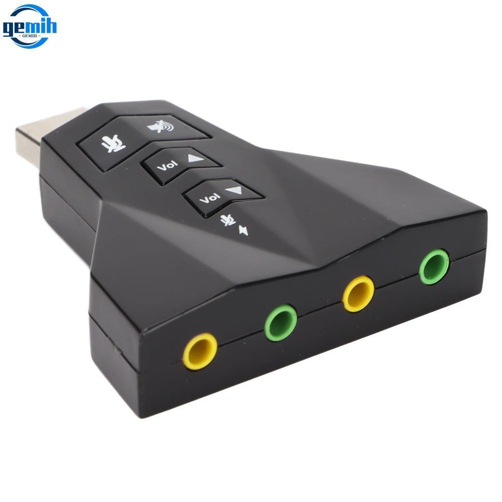 GEMIH อินเทอร์เฟซเสียงคู่ การ์ดเสียง USB อินเทอร์เฟซไมโครโฟนคู่ การ์ดเสียงอิสระ อะแดปเตอร์เสียงสเตอริโอ เสียบแล้วใช้งานได้ทันที อะแดปเตอร์การ์ดเสียง สำหรับ PS4 ราคา 93 บาท*ส่งฟรี