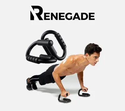 Renegade Push Up Bars (1 Pair) with Foam Handles S Shaped Parallette Stand for Push-up L-Sit Handstands Gymnastics CrossFit Calisthenics Ergonomics Home Fitness Workout