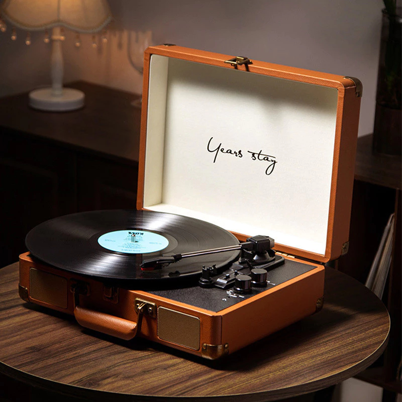 Middix Turntable เครื่องเล่นแผ่นเสียงไวนิล ลําโพงบลูทูธ **ของแท้100%-ลด29%-ส่งด่วนฟรี***แบบพกพาเครื่องเล่นเพลงแผ่นเสียง Aux-in RCA Line-out 33/45/78 RPM ของขวัญ