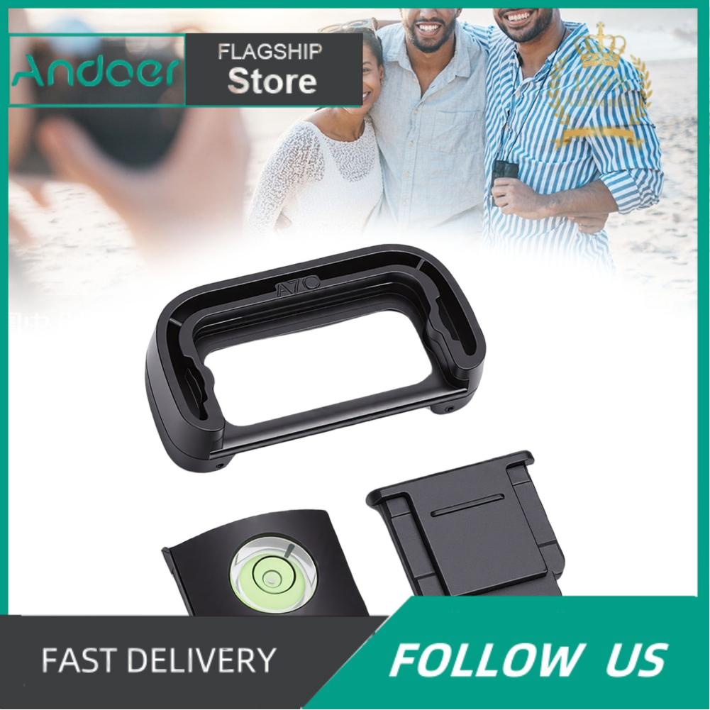 Andoer Eyecup Eyepiece Fit for A7C Camera Eye Cup Viewfinder Camera Hot Shoe Cover Protector Cap Bubble Spirit Level