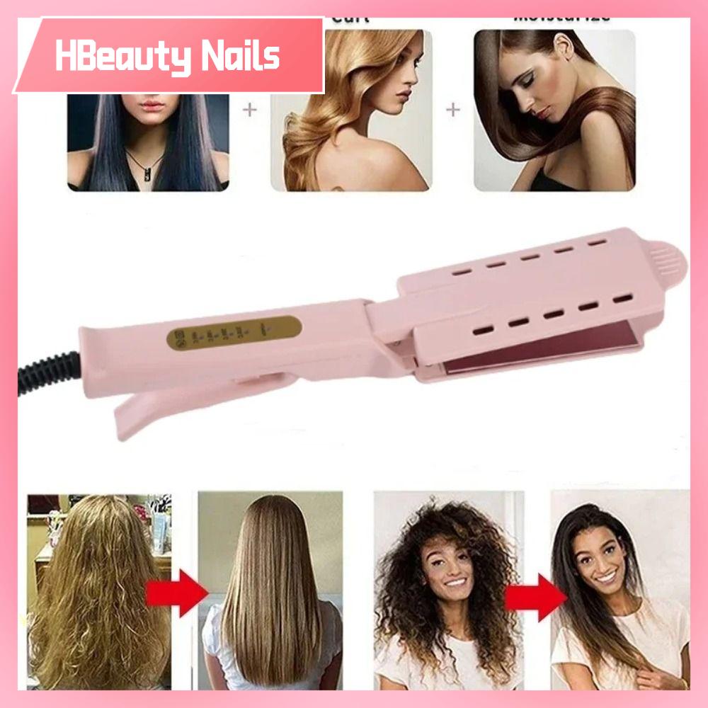 HBEAUTY NAILS Tấm rộng Sắt phẳng ion Điều chỉnh nhiệt độ Gốm Máy duỗi tóc Chuyên nghiệp lên Nẹp duỗi tóc Phụ nữ
