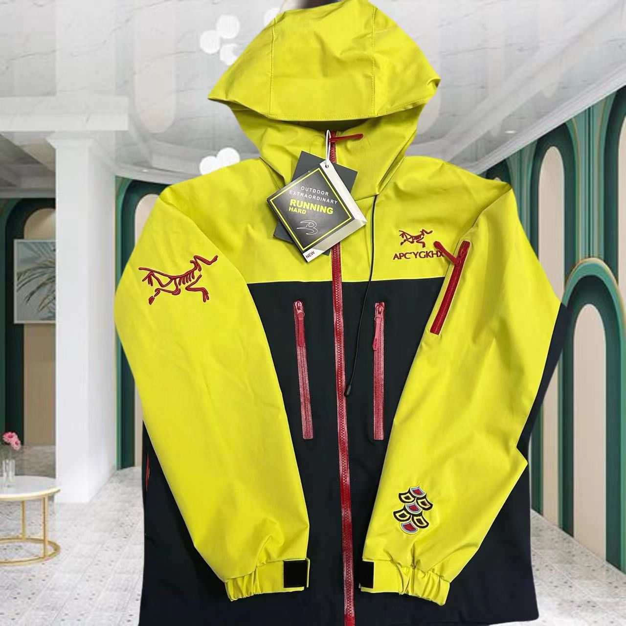 Arcteryx Mùa thu leo núi ngoài trời người đàn ông gió bão chống thấm nước cao cấp thêu trùm đầu Jack