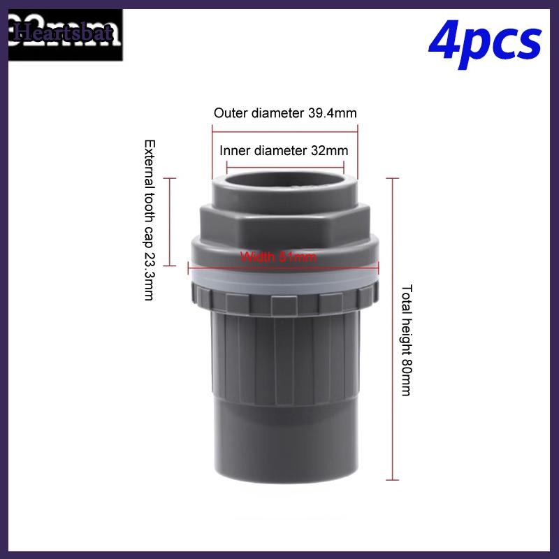 [Heartsbat] 2 chiếc đầu nối PVC ống thoát nước bể cá dày 20 25 32 mm ống thoát nước trong vườn đầu nối đầu vào bể cá cho bể cá - 4