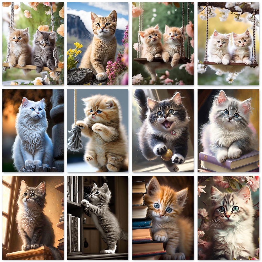 5D DIY Diamond Painting Black Cat All Resin Diamond Mosaic Embroidery Cross Stitch Water Diamond Inlay Home Decoration
