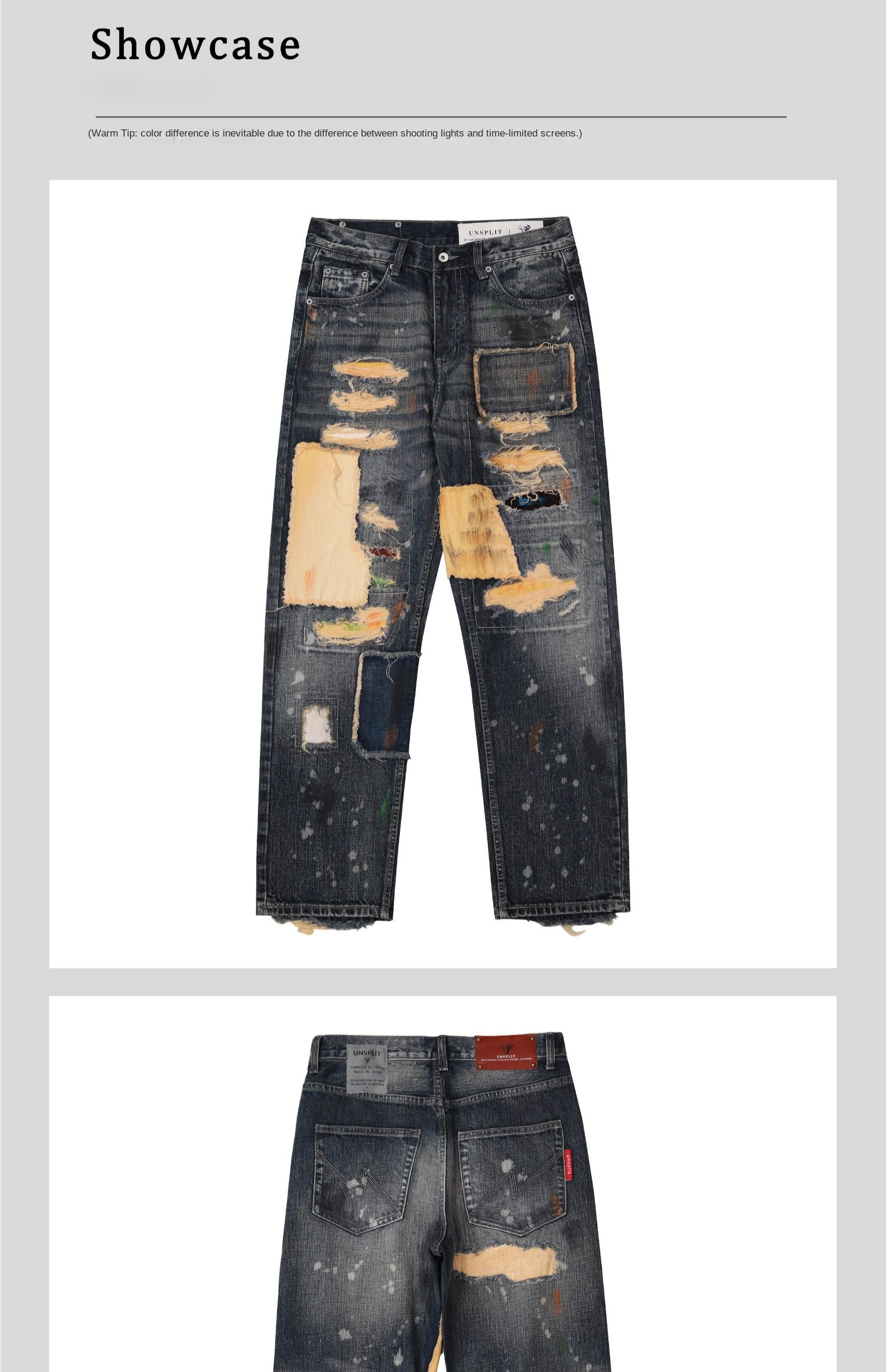 2024 Rechte herenjeans met geborduurde appliqué, Japanse modetrend, persoonlijkheid, vrijetijdsbroek