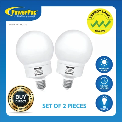 PowerPac 2x LED Bulb 10W B22 Daylight (PP2111)