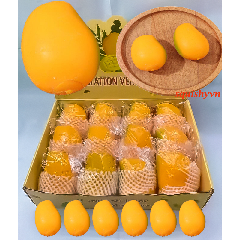 GUDETAMA SQUIShY QUẢ Xoài Trái Xoài Màu Vàng mềm mịn đàn hồi cực đáng yêu mochi slime