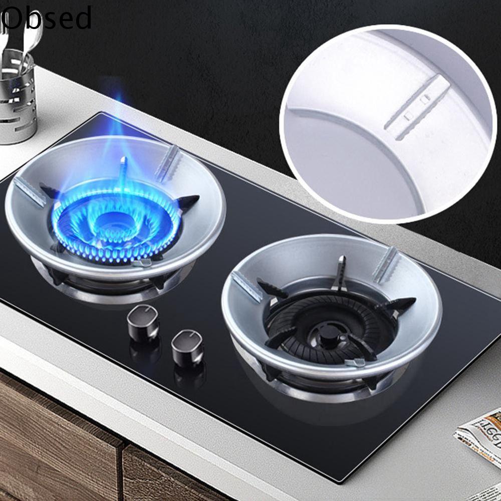 OBSED Thép không gỉ Hộ gia đình Đối với Gas Hob Chống gió Wok Rack Cách nhiệt Giá đỡ chảo Trivets bếp Giá đỡ chắn gió Vòng bếp gas Bếp tiết kiệm năng lượng