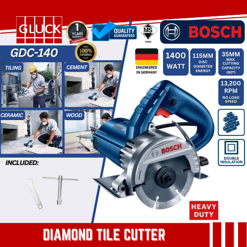 GDC140 BOSCH MACHINE Marble Cutter GDC140 GDC 140 MESIN POTONG KAYU PAPAN Harga  280 Ringgit*Penghantaran Percuma