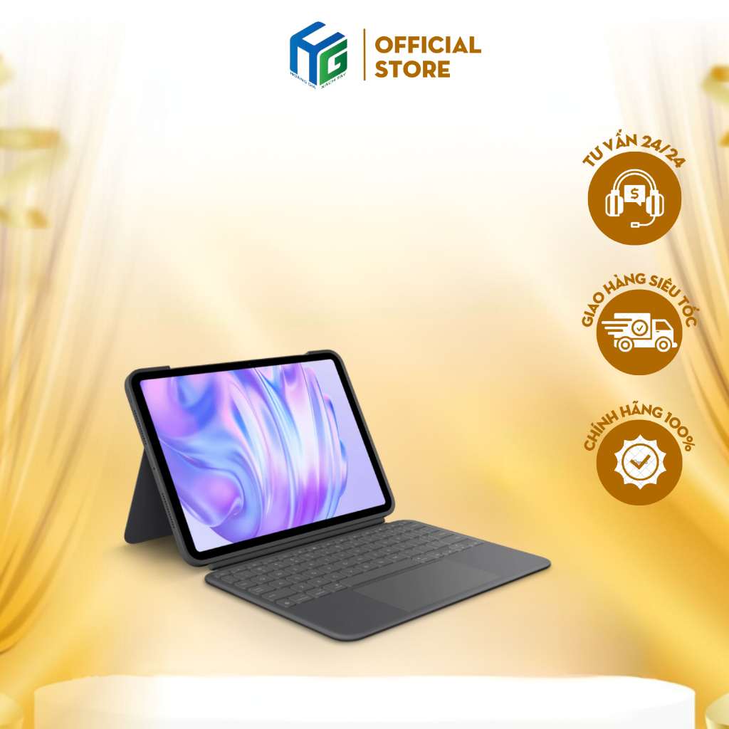 Bao da case iPad kiêm bàn phím Logitech Combo Touch cho iPad Pro 13 inch (M4) 2024