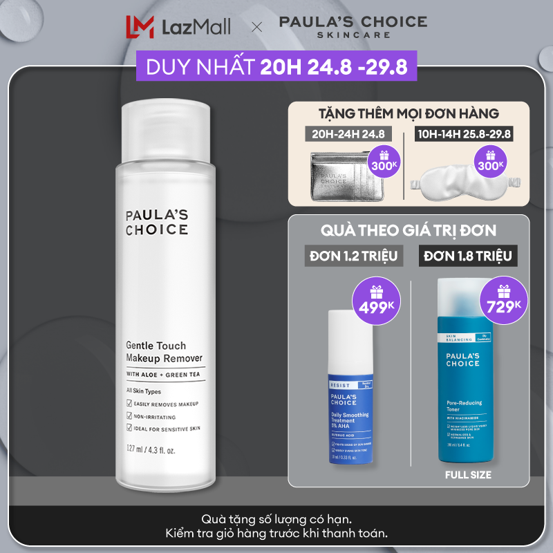 Nước tẩy trang 2 trong 1 dịu nhẹ Paula’s Choice Gentle Touch Makeup Remover 127ml 3100