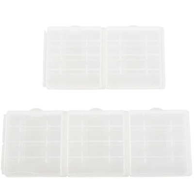 5x New Clear Plastic Battery Box Storage Case Cover Holder For AA AAA Batteries